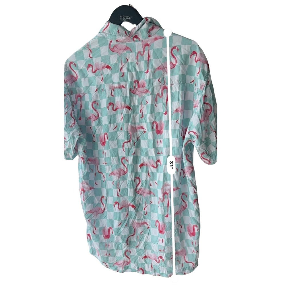 Kenny Flowers Coastal Prep Flamingo Resort Camp Shirt Tropical Mens L Resort - Picture 7 of 8
